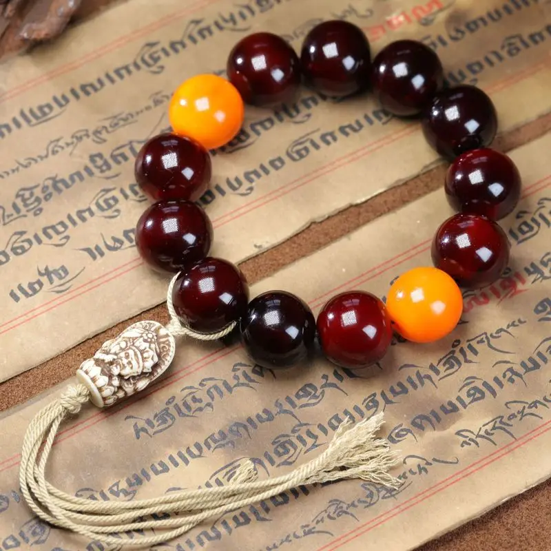 Authentic Wild Mountain Turtle Shell Multi-Gemstone , Men's Buddhist Bead Bracelet, Collectible Item