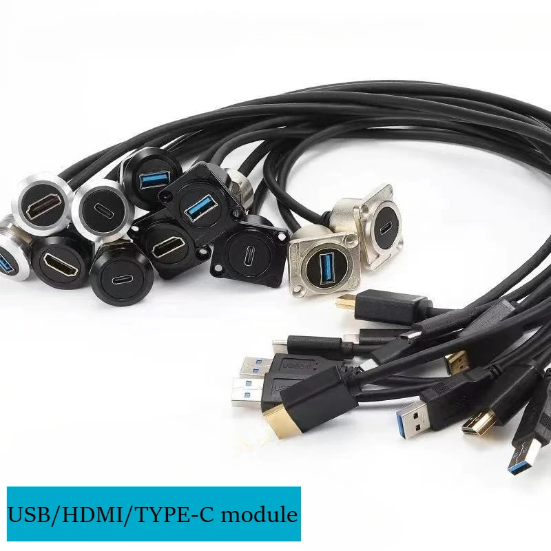 USB3.0 USB Type C HDMI2.0 RJ45 Port Network Panel Mounting Singal Data Connector Aviation Panel