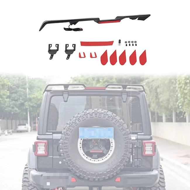 For LUMA 4x4 Car Accessories Hot Sale Rear Sand Shelter Bracket Rear Spoiler With Light For Jeep Wrangler JL 2018+ JK 2007-2017