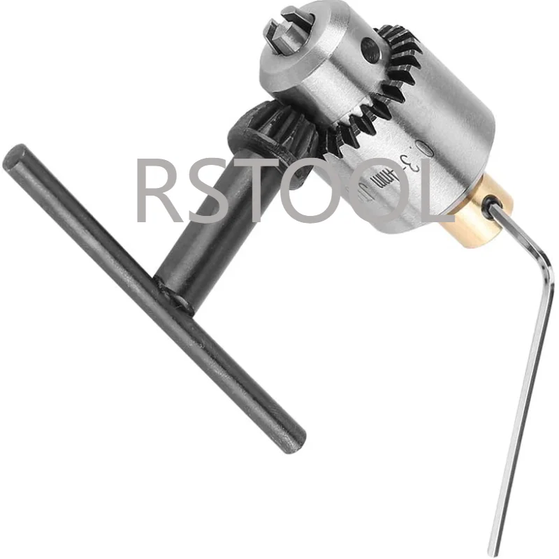 Micro Drill Chuck Wrench Clamping Range 0.3-4mm Taper Mounted with key Heavy Duty Power Drill Bits Tool for Lathe Electric Drill