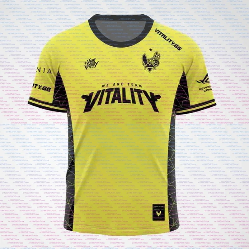 Team Vitality 2025 BLAST CS2 Esports JerseyC CSGO uniforme de entrenamiento principal ropa de calle camisetas de gran tamaño hombres mujeres camiseta Casual