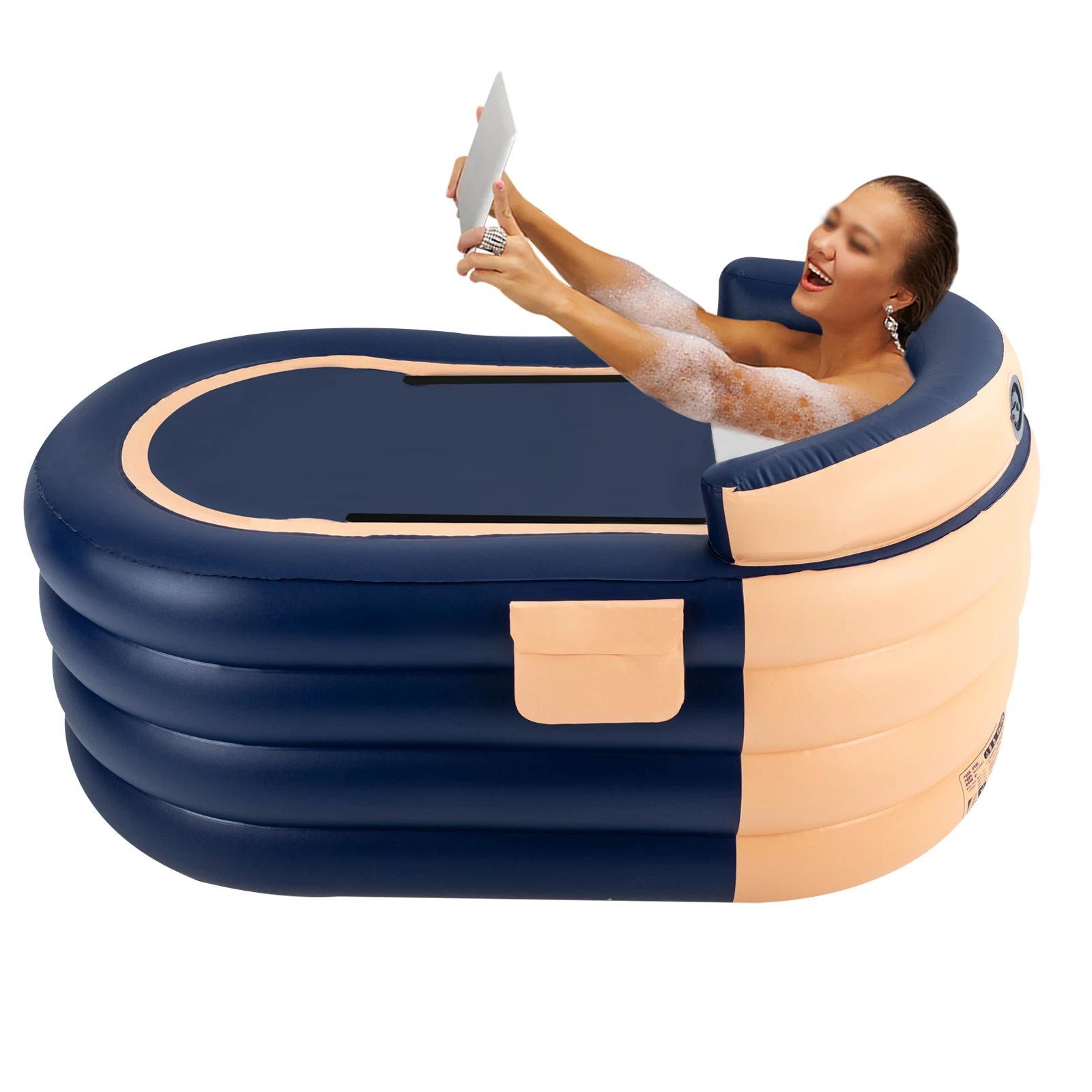 حوض استحمام للكبار قابل للنفخ بقدرة 30 وات (الحجم: 84*140*74 سم) مع مضخة هواء كهربائية لاسلكية، مناسبة لحمام الماء الساخن وحمام الثلج #2