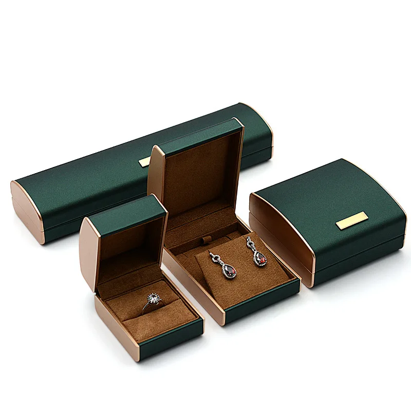 Brushed PU Leather Jewellery Boxes High Quality Ring Pendant Bracelet Bangle Necklace Jewelry Gift Packaging Display Case