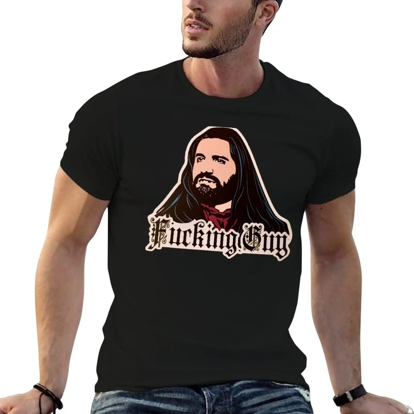 

What We Do in the Shadows Vinyl Sticker or Magnet Nandor, f ,c, king Guy T-Shirt man t shirts graphic man tshirt T-Shirt