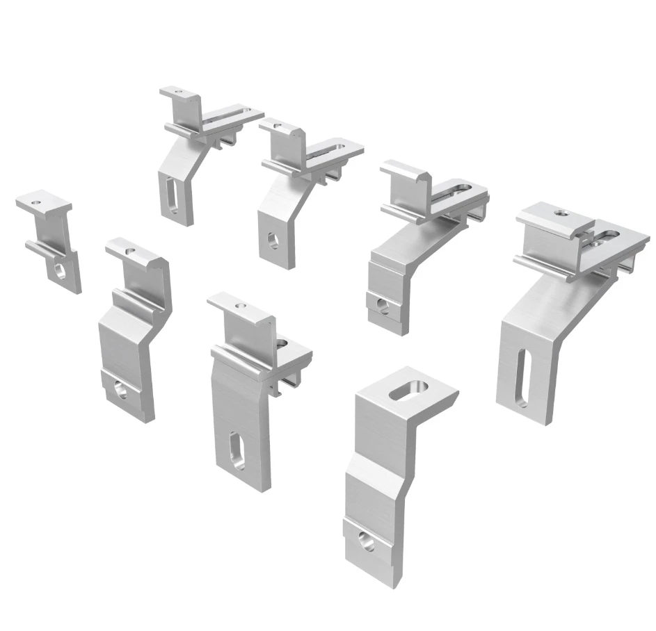 

4pcs Flexible chain conveyor accessories adjustable guardrail brackets aluminum guardrail clamps, guardrail brackets, al