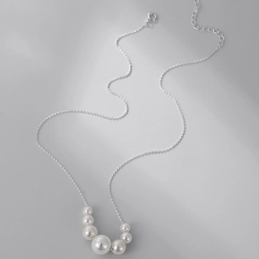 

RARE GENUINE WHITE PEARL PENDANT NECKLACE 7-10MM PEARLS