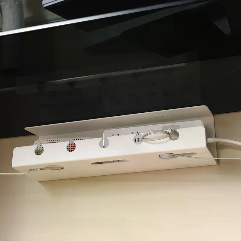 Under Desk Cable Management Cable Tray Under Desk with Clamp Power Strip Cord Holder No Drilling Sturdy Spacious Supplies