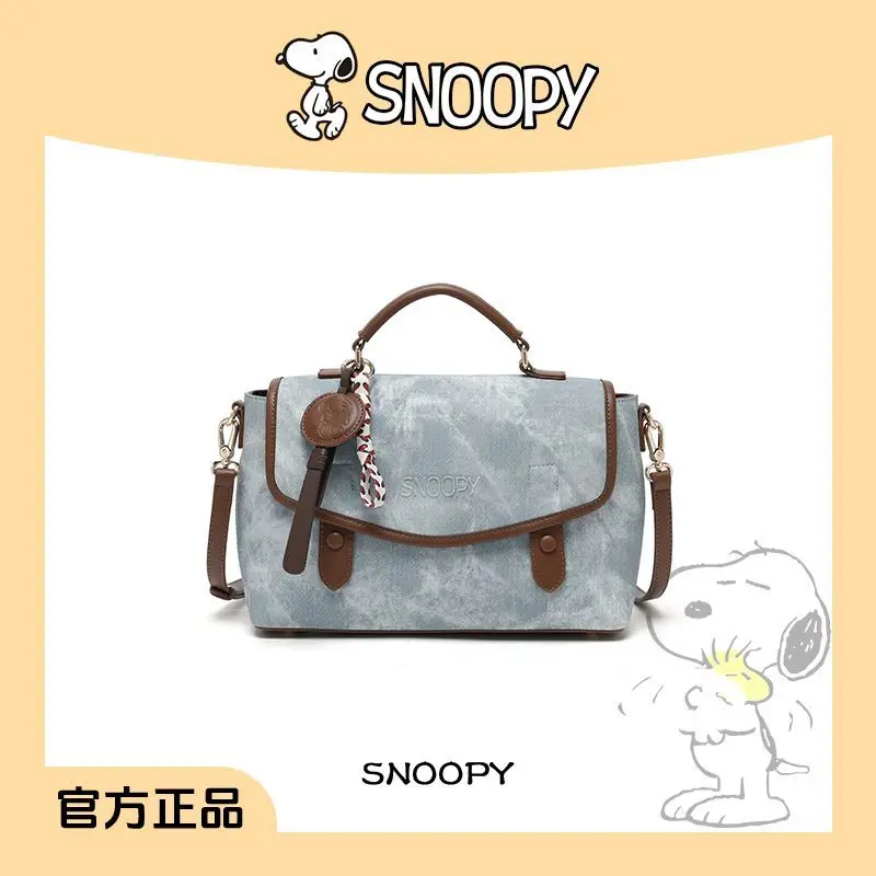 Kawaii Snoopy femmes Denim sac à bandoulière dessin animé sac à bandoulière pour filles vêtements de rue à la mode moto sac à main minimaliste