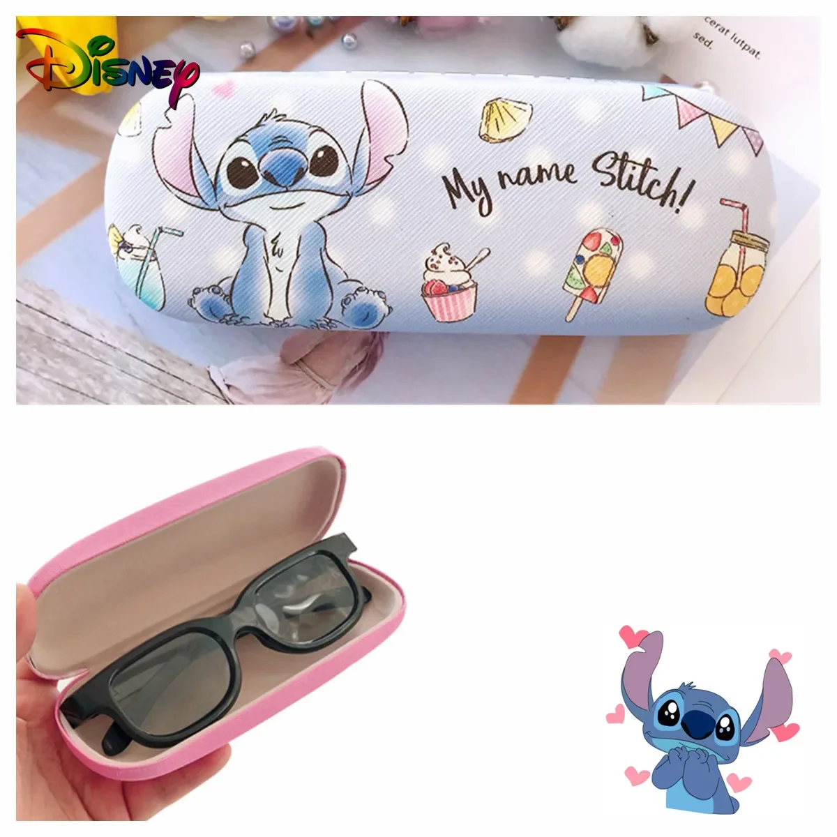

Stitch Cartoon Glasses Case Hard Shell Protective Case Anime Glasses Storage Box Men Women Sunglasses Eyeglasses Box Gift