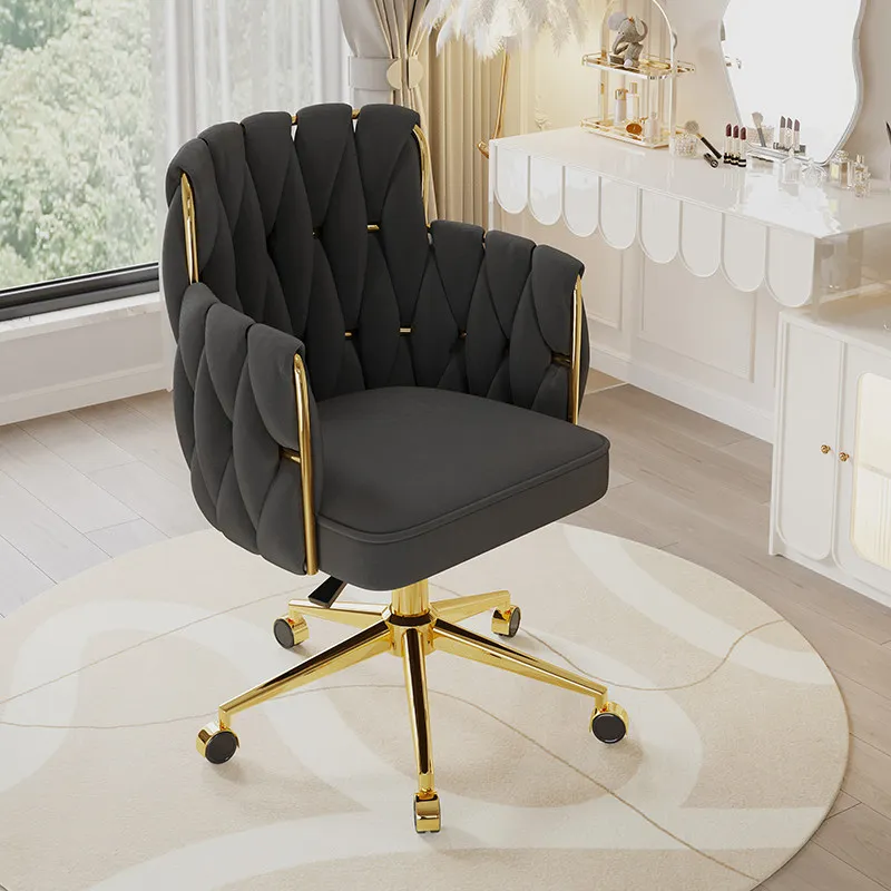 Nordic Handle Office Chair Adjustable Gold Legs Occasional Relaxing Computer Chair Swivel Sillas De Oficina Office Furniture