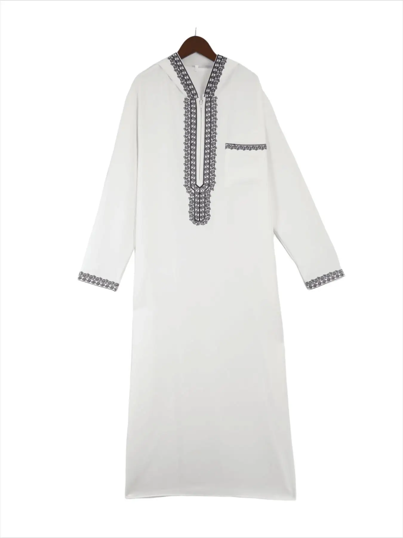 Abaya Muslim Pria Berkualitas Tinggi Jubah Sholat Islami Tradisional Bahan Lembut Model Longgar Pakaian Ramadhan