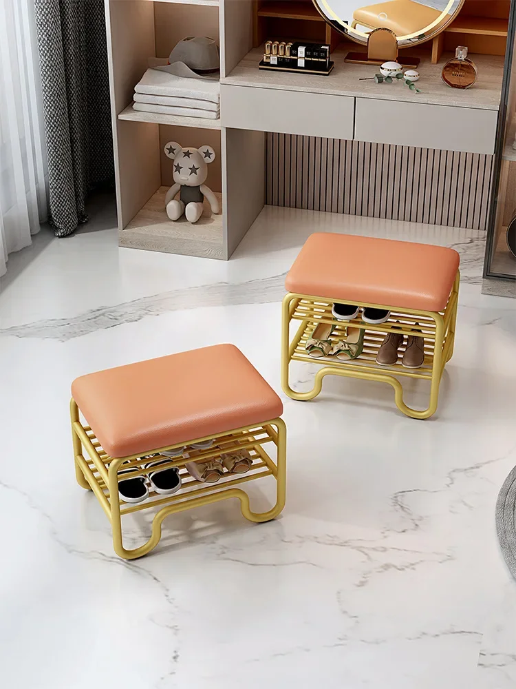 

Nordic light luxury vanity chair - Shoe-changing step stool for home entrance, elegant and practical foot stool, entryway bench