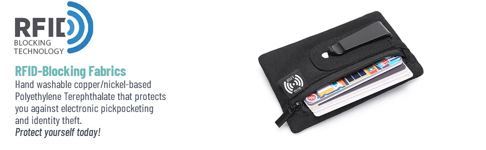 Travel Security Money Bag RFID Blocking Card Holder Purse Hidden Clip Stash for Men Women Secret Pocket Waist Pack Mini Wallet