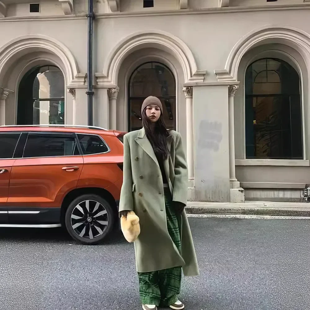 

2024 autumn and winter new double-sided cashmere coat women's medium and long Korean version temperament advanced sense