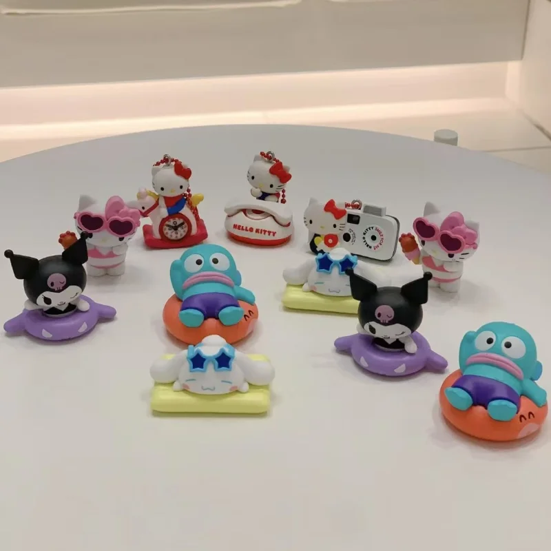 

Фигурки Sanrio, модель летнего купальника, коллекция Kitty White Kuromi Cinnamon Gashapon, официальная подлинная коллекционная модель