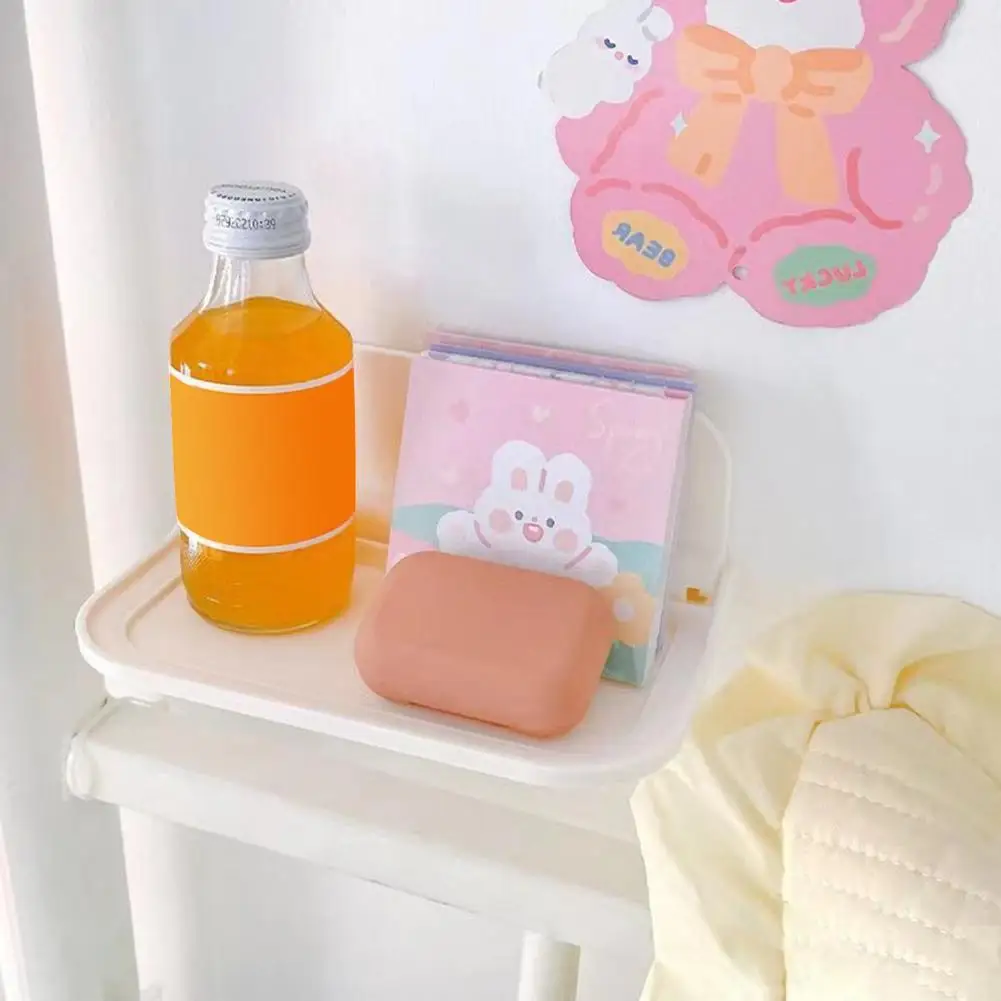 2026 رف تخزين الحمام ذاتي اللصق قابل للطي رف مثبت على الحائط رف تخزين موفر للمساحة لغرفة المنزل #4