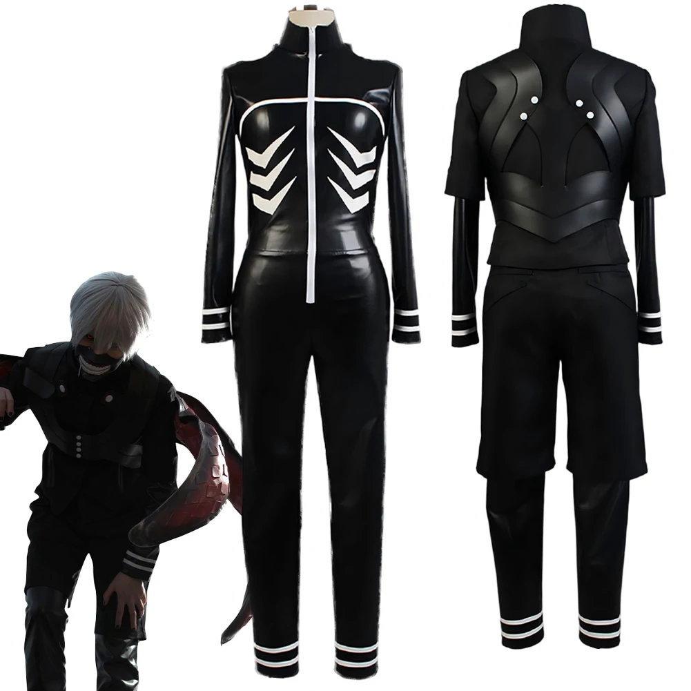Ghoul Ken Kaneki-Cosplay de fantasía, trajes negros, disfraz de Anime, disfraz de Halloween para hombres adultos, trajes de fiesta de fantasía