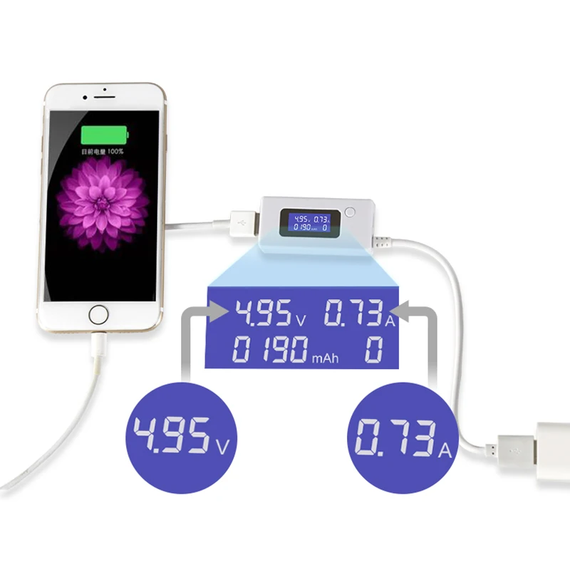 Зарядное устройство USB Doctor 3 в 1, устройство для измерения яркости аккумулятора, белое измерительное устройство