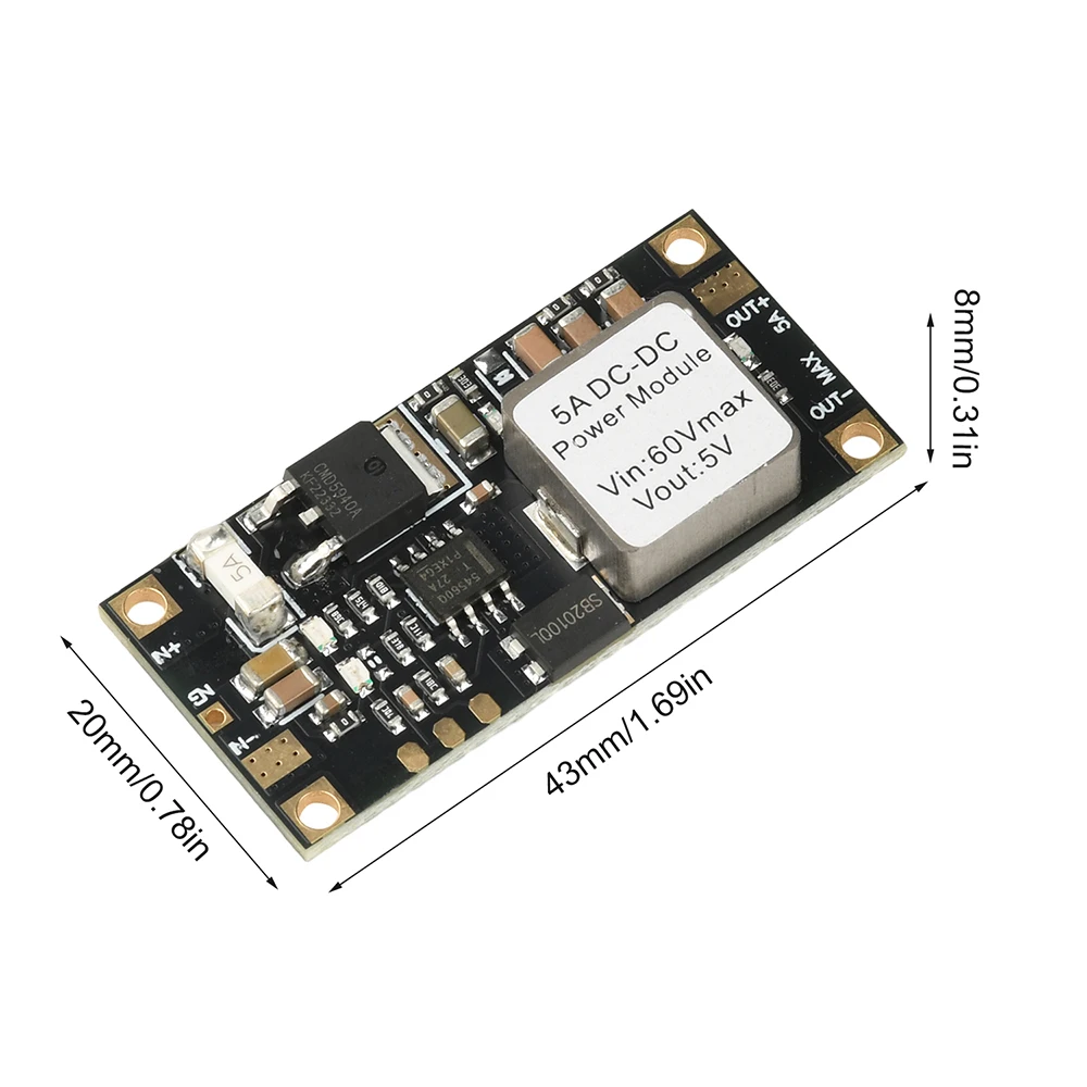 Dc-Dc Step-Down Module 6,5V-60V naar 5V/12V Dc Step-Down Power Module Hoog vermogen 5A
