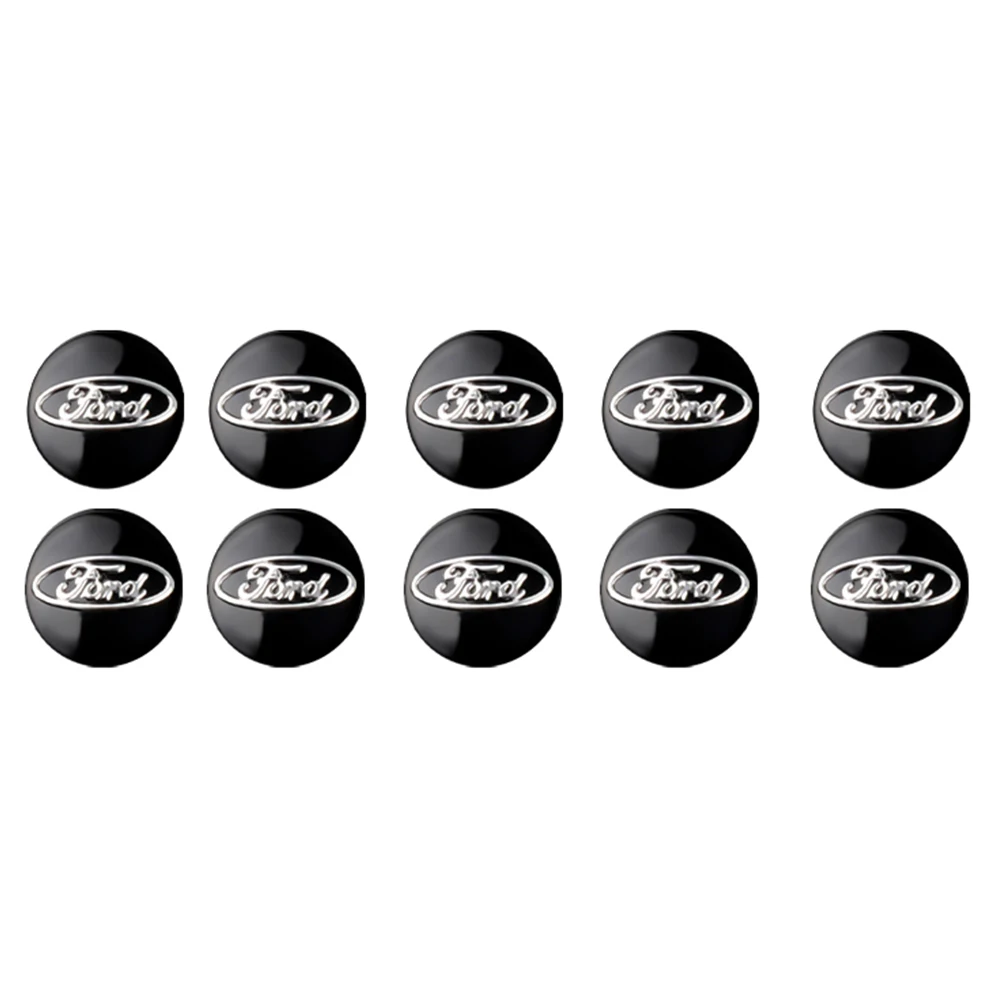 10PCS 14MM Aluminum Auto Badge Key Remote Fob Decals Car Logo Key Shell Stickers For Ford Fiesta Mondeo Fusion Explorer Kuga Mk5