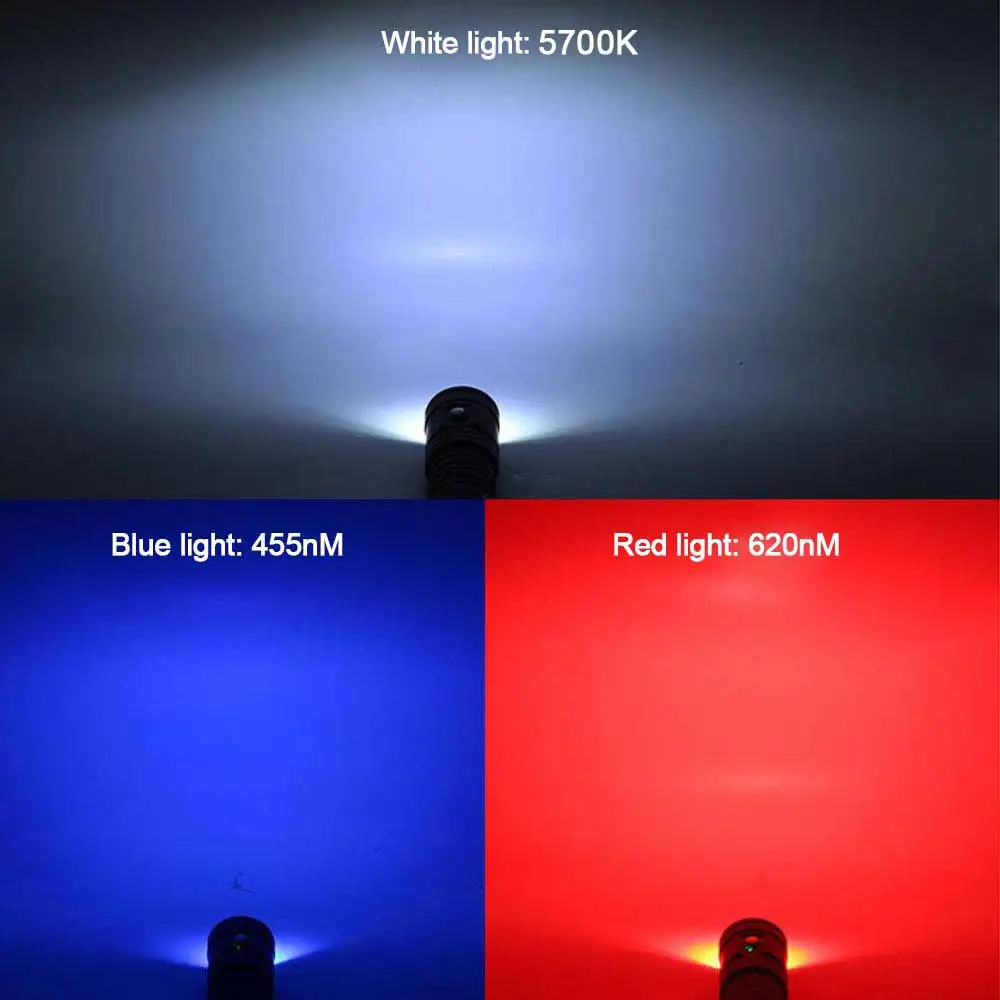 High Power Diving Flashlight IP68 Highest Waterproof Rating Professional Diving Light Powered by Battery With Hand Rope