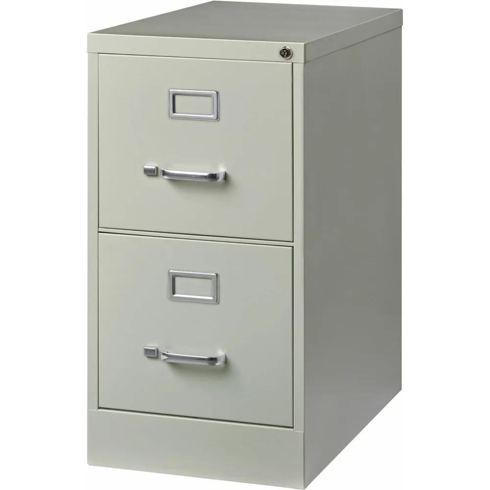 Fortress abschließbarer Aktenschrank aus Metall, 2 Schubladen, 25" x 15" x 28,4", Hellgrau