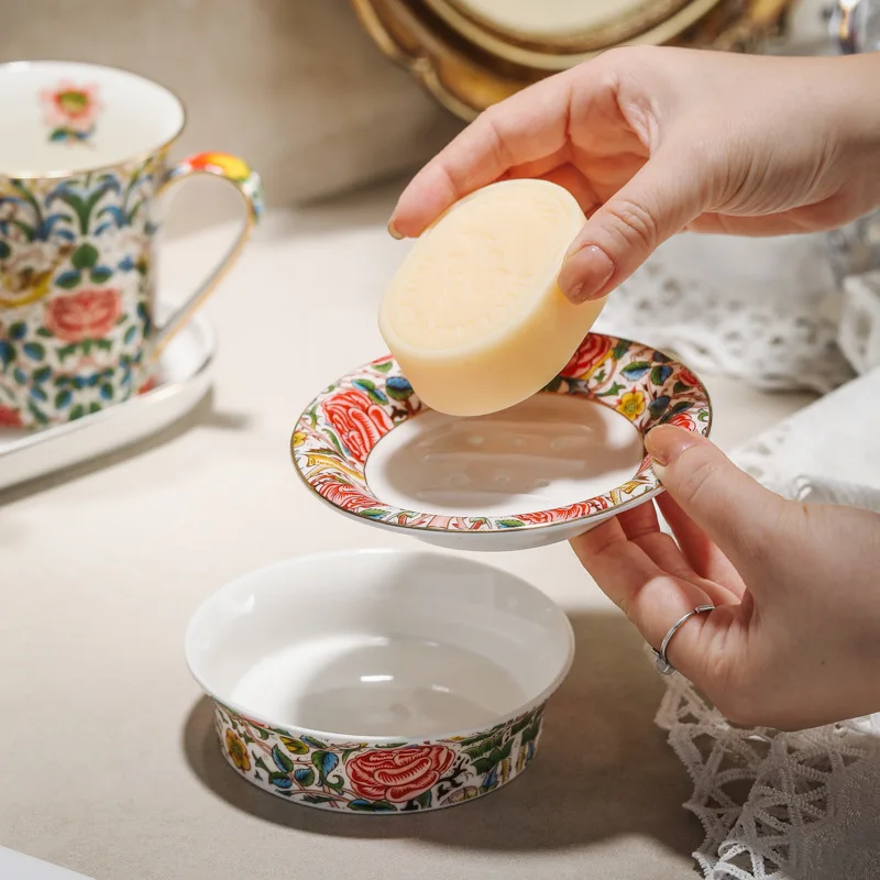 Ceramic toiletries set household couple mouthwash cup toothbrush cup combination tray mousse sparkling bottle bathroom set