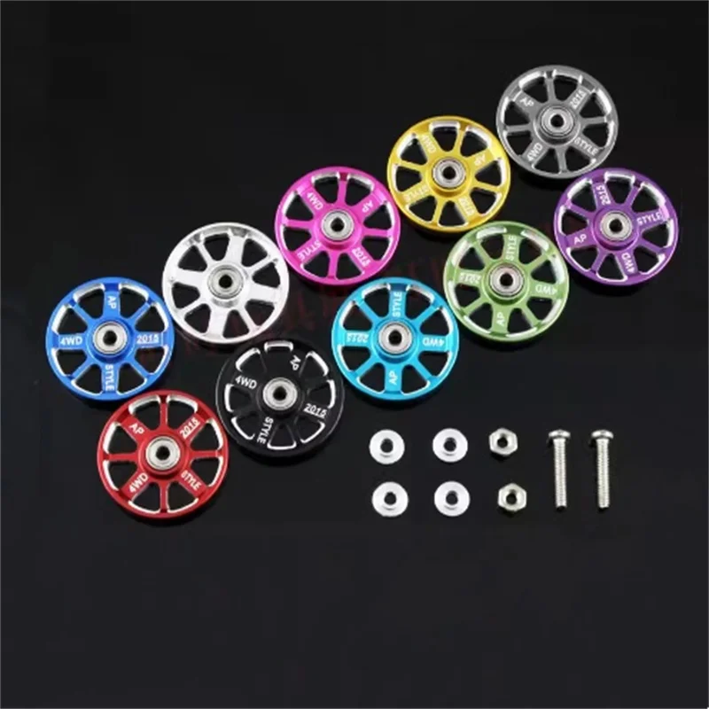 

Homemade Tamiya 4WD modified accessories 19mm aluminum alloy bearing guide wheel engraved 15464