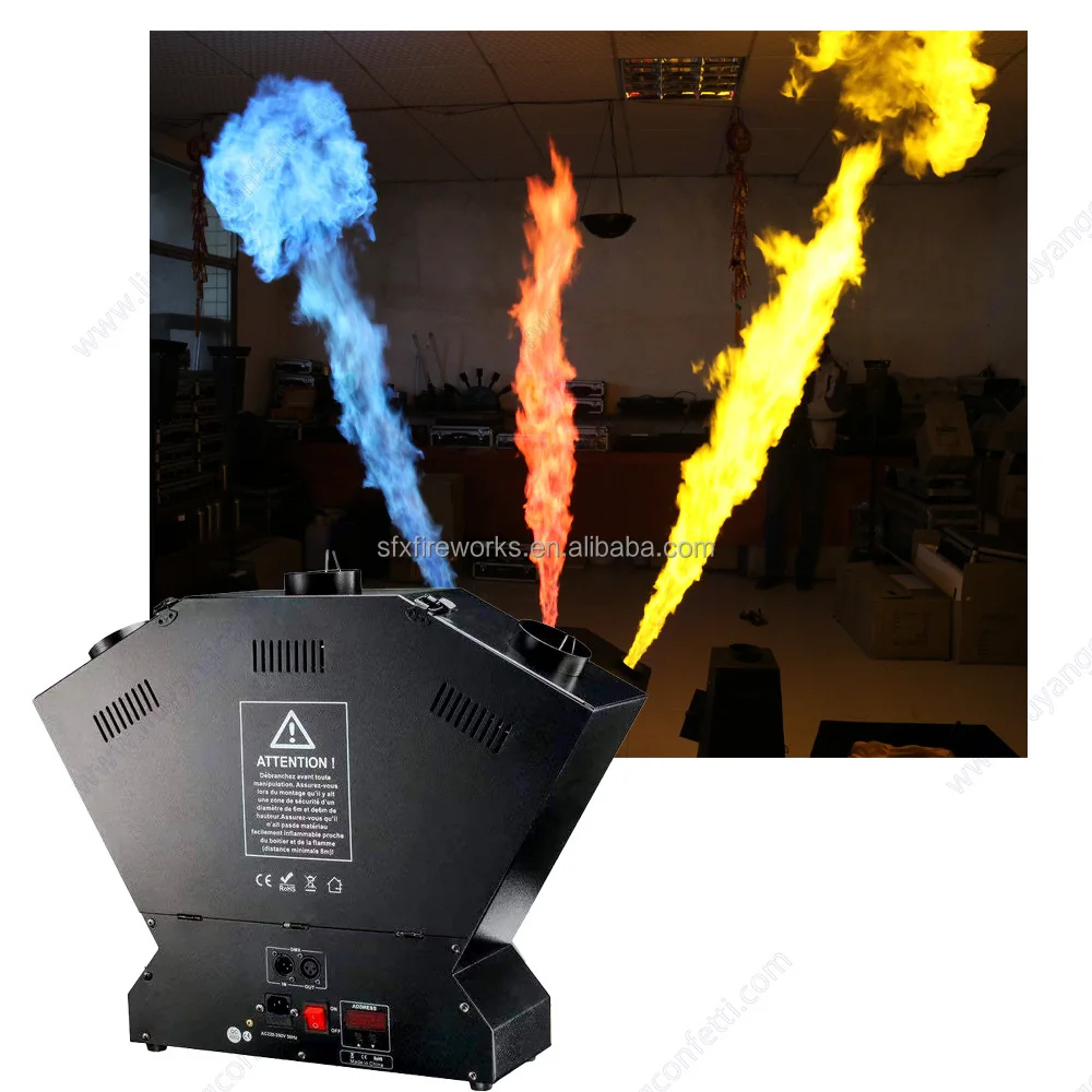 

3 Way Triple Flame Projector Machine DMX Control Color Fire Effect For Stage Disco Club DJ Professional Lighting Equipment