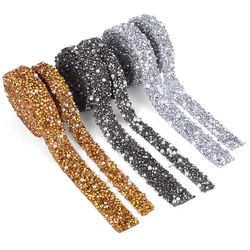 QIAO 10/15mm strass perle perline nastro Glitter nastri di cristallo rifinitura in vetro per decorazioni di abbigliamento strass Trim Crafts