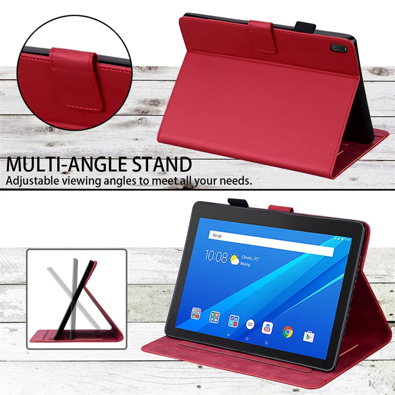 for Lenovo Tab E10 TB-X104F TB-X104L 10.1inch Leather Book Style Fold Stand with Botton E-Book Tablet PC Cover Case