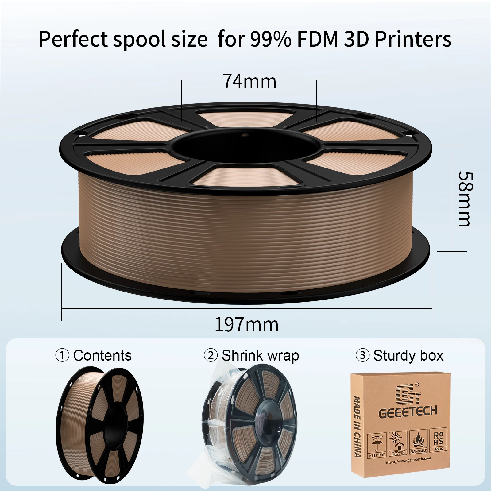Filamento Geeetech Wood PLA de - 3D Printing Nylon reseña y precio