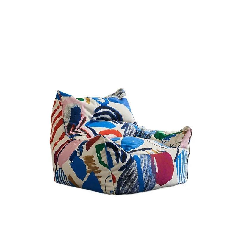 

Lazy sofa bean bag tatami Internet celebrity ins graffiti fabric recliner, home living room balcony