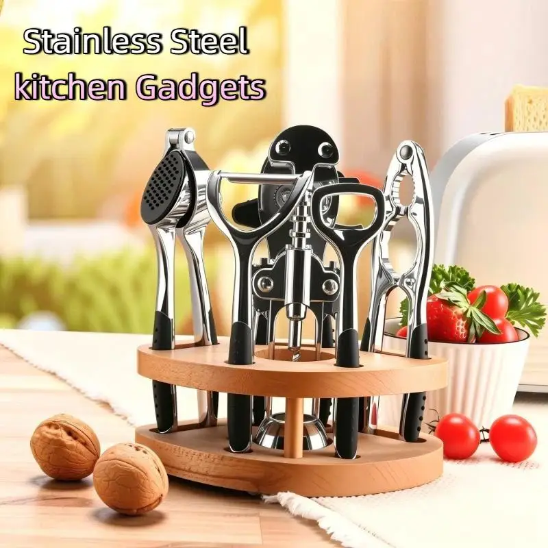 Multifunctional Stainless Steel Jar Can Opener Heavy Duty Wine Bottle Opener Gadget for Kitchen Party Barbecue Use