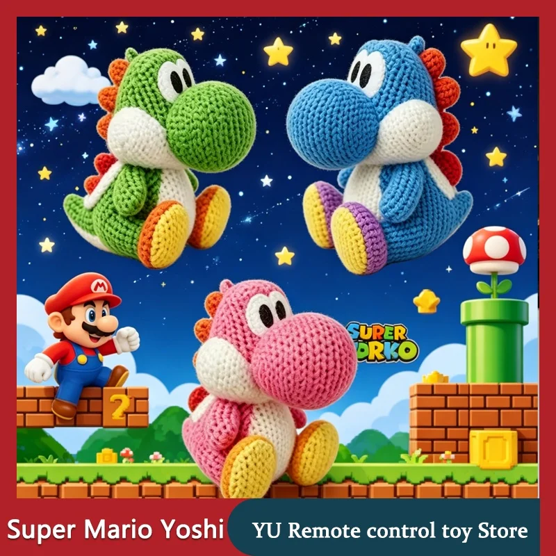 【En stock】Peluche de Super Mario Yoshi, muñeco de peluche, adorno para el hogar, colección de regalos de cumpleaños para amantes