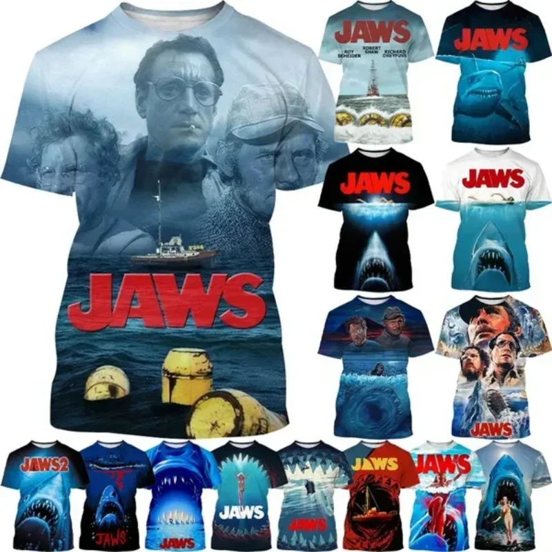 Fashion Personalized Men Clothing Jaws 3D Print T-shirt Shark Creative Graphic T Shirt Hip Hop Harajuku Street Unisex Tops Tees