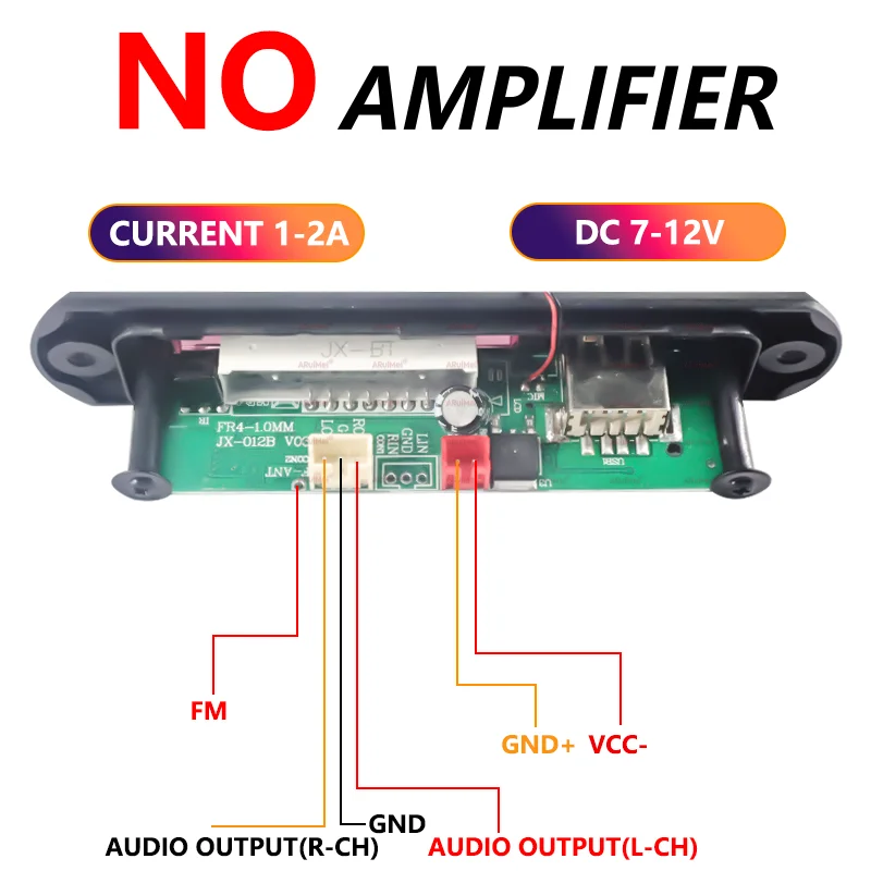 Hands-Free MP3 Player Decoder Board 7V 12V Bluetooth5.0 NO Amplifier Car FM Radio Module Support FM TF USB AUX Recorders image 2