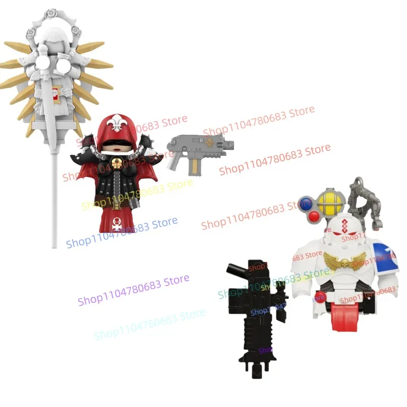 MOC Building Blocks Male Warrior Female Warrior Mini Figure Assembly Model Display Anime Game Character Decorative Toy Gift