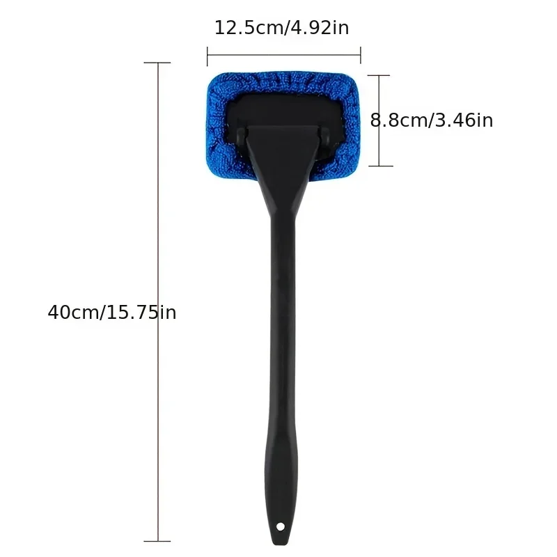 Car Cleaning Brush Long Handle Window Glass Cleaning Set Windshield Wiper Replaceable Dust Water Removal Brush Head