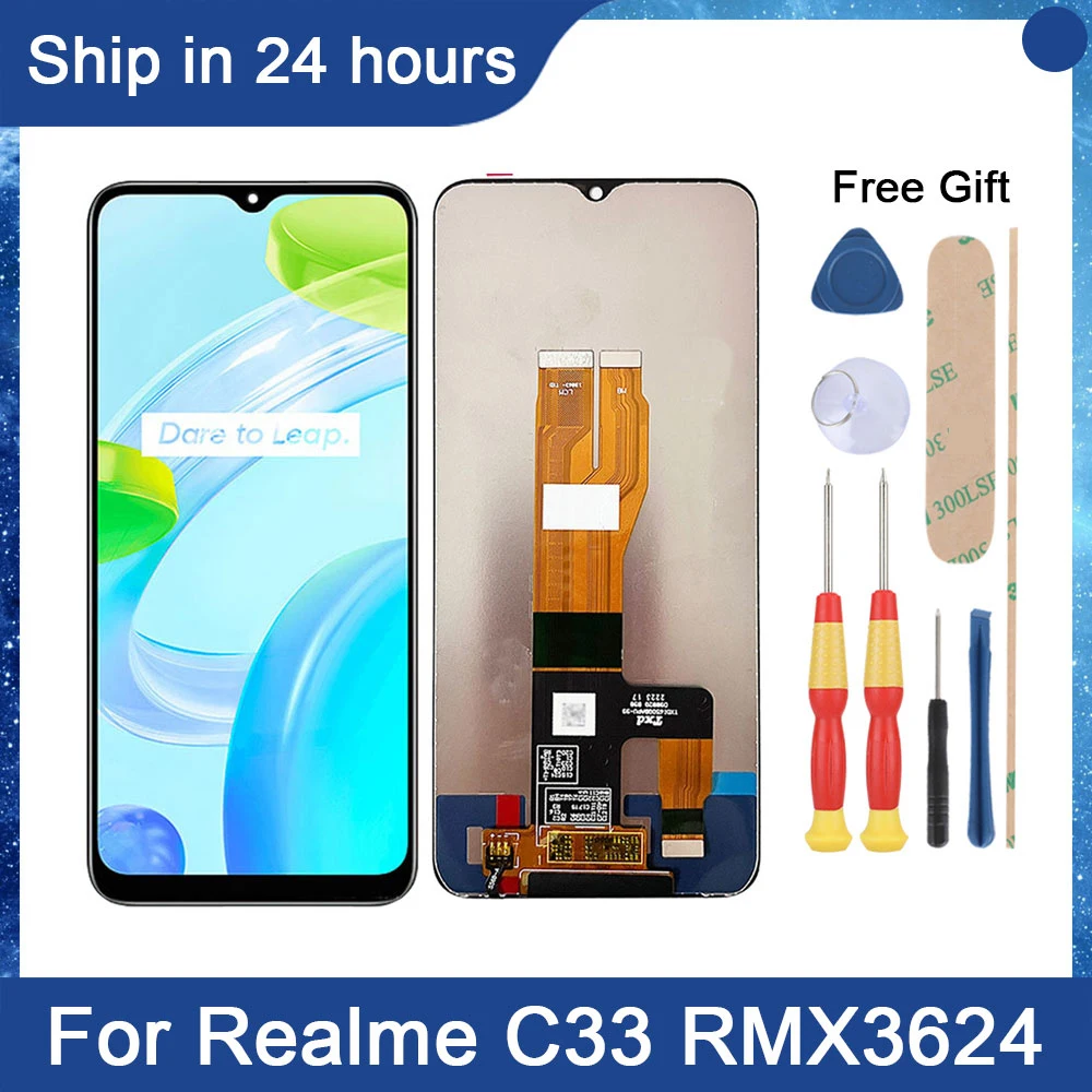 

Ainмнение 6,5 ''для Oppo Realme C33 LCD дисплей кодирующий преобразователь сенсорного экрана в сборе RMX3624 realme c33 Замена ЖК-экрана