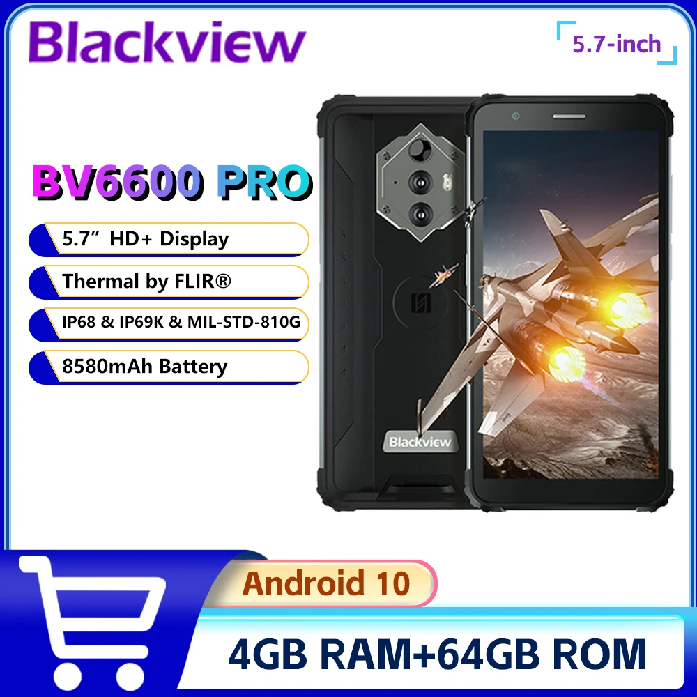 Blackview BV6600 Pro IP68 Waterproof Thermal Imaging Rugged Smartphone 8580mAh 16MP 5.7'' 4GB+64GB Global Bands NFC Mobile Phone