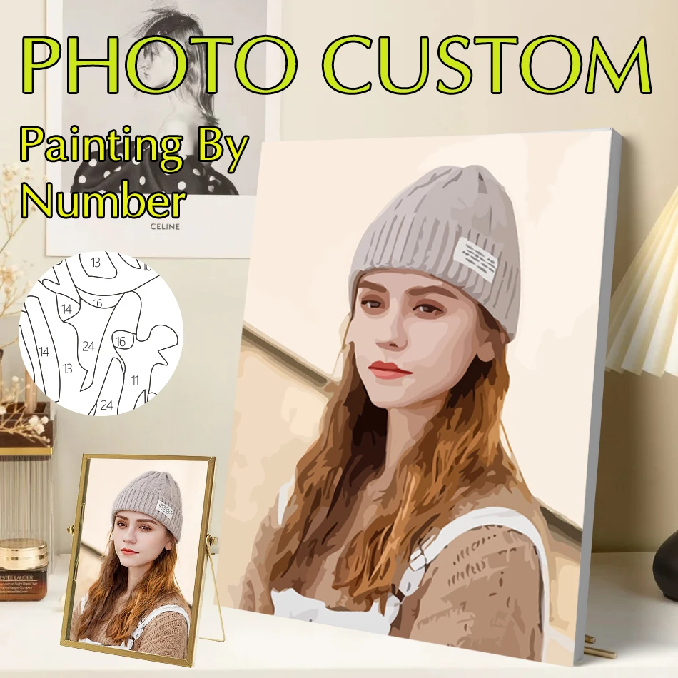 Malen nach Zahlen mit individuellem Foto, personalisierte Malsets mit Zahlen, personalisiertes Porträt zum Valentinstag, Malsets für Kunstliebhaber