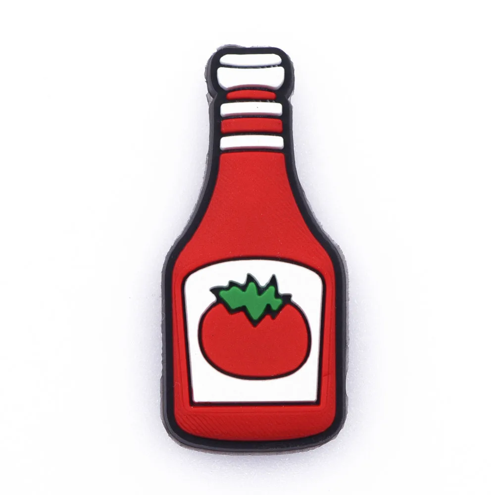 9pcs Drinking Water Red Bottle Shoe Decoration Juice Tomato Sauce Shoe Charms Kids Teens Girls Boys Birthday Presents