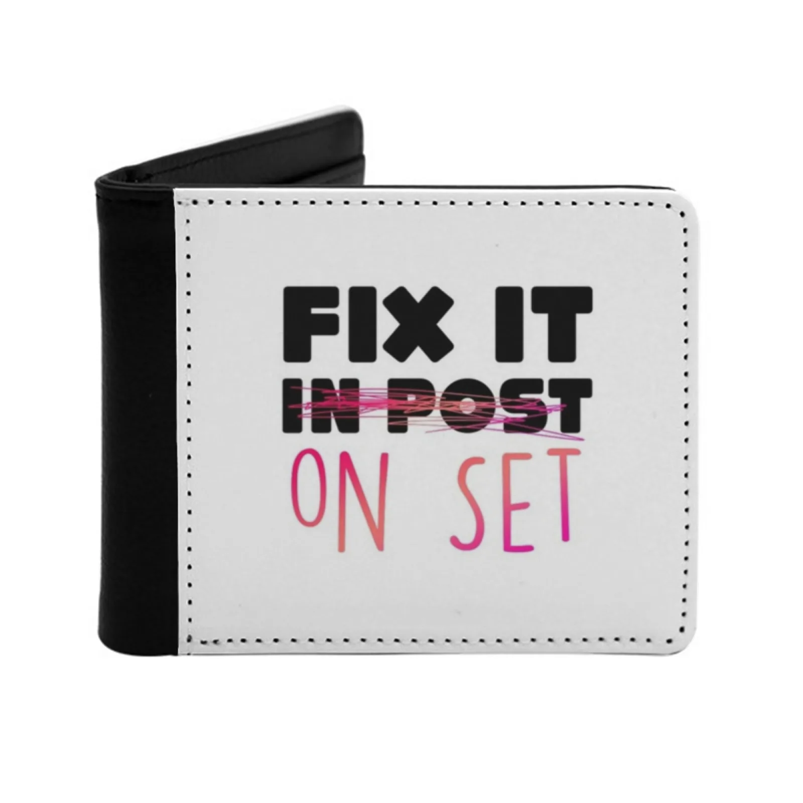 Fix It On Set Bold Men Wallets Card Man Wallet Short Purse Bi-Fold Personalized Purses Film Film Maker Filmmaker Fix It In Post