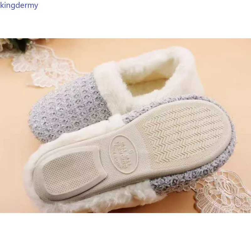 Lady Home Slipper Soft Anti Slip Warm Indoor Bedroom Floor Shoes Woman Plush Slippers Faux Fur Slides Flip Flops Women Slippers