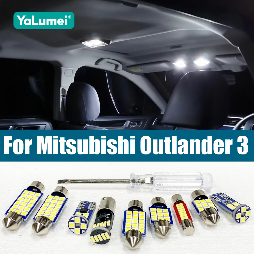 For Mitsubishi Outlander 3 2013 2014 2015 2016 2017 2018 2019 2020 13PCS Car LED Bulbs Interior Lamp Kit Trunk Light Accessories