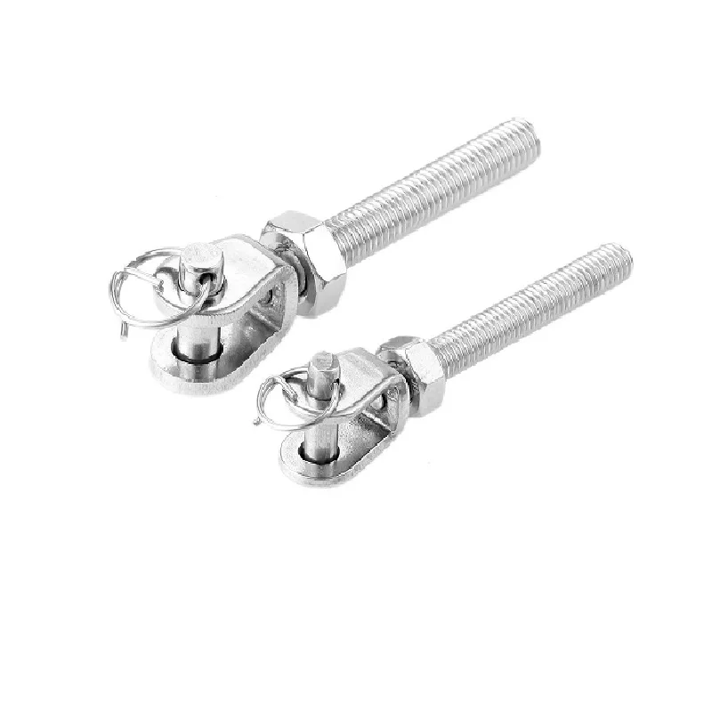 1Pc Lifting Eye Bolt Jaw Bolt Fork Bolt M8 M10 304 Stainless Steel Silver for Sailing Boating Marine and Industrial Applications