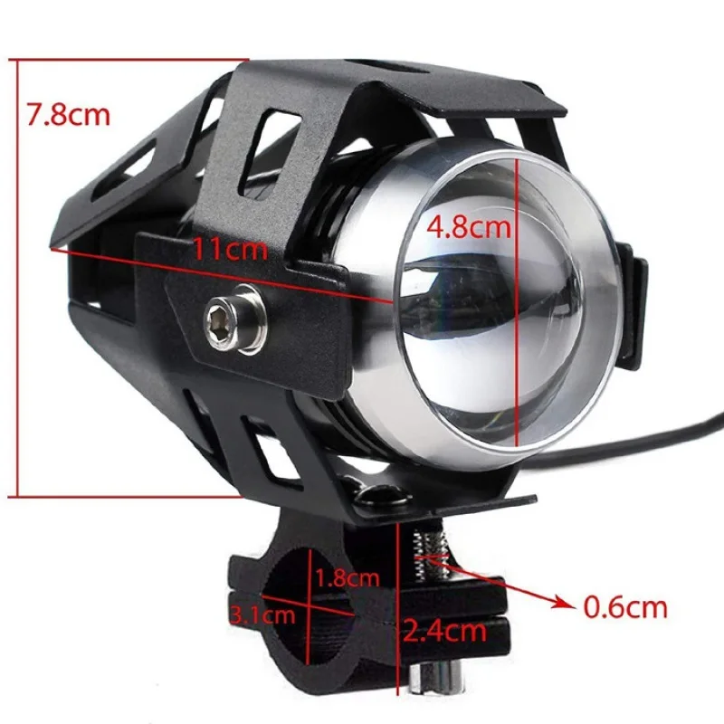 EURS 1PCS U5 Motorcycle Headlight 15W Super Bright Angel Eye Headlamp Motorcycle Laser Gun Flashing Bulb Transformers Spotlight