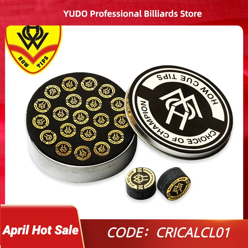 

HOW Pool Cue Tip HOW Nine Ball 14mm Tip 1 Pcs Black 8 Professional Tip Billiard Stick Tip Billiard 8 Layers of Skin Professional