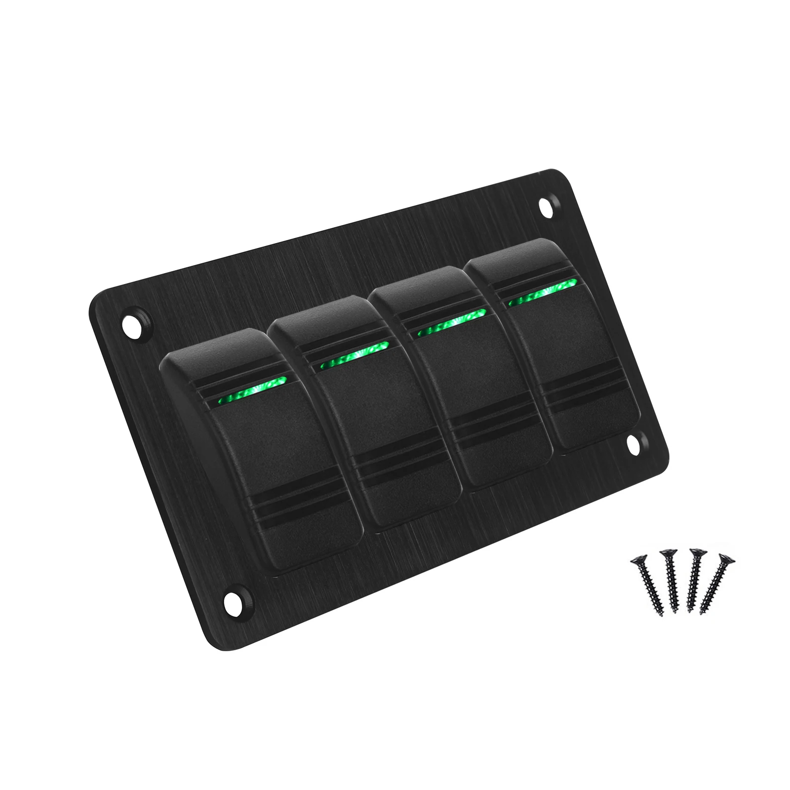 4 عصابة الألومنيوم الروك التبديل لوحة 3 دبوس SPST ON/OFF قبل السلكية 12 فولت 20A / 24 فولت 10A مع 1 ضوء ل البحرية قارب سيارة ATV UTV